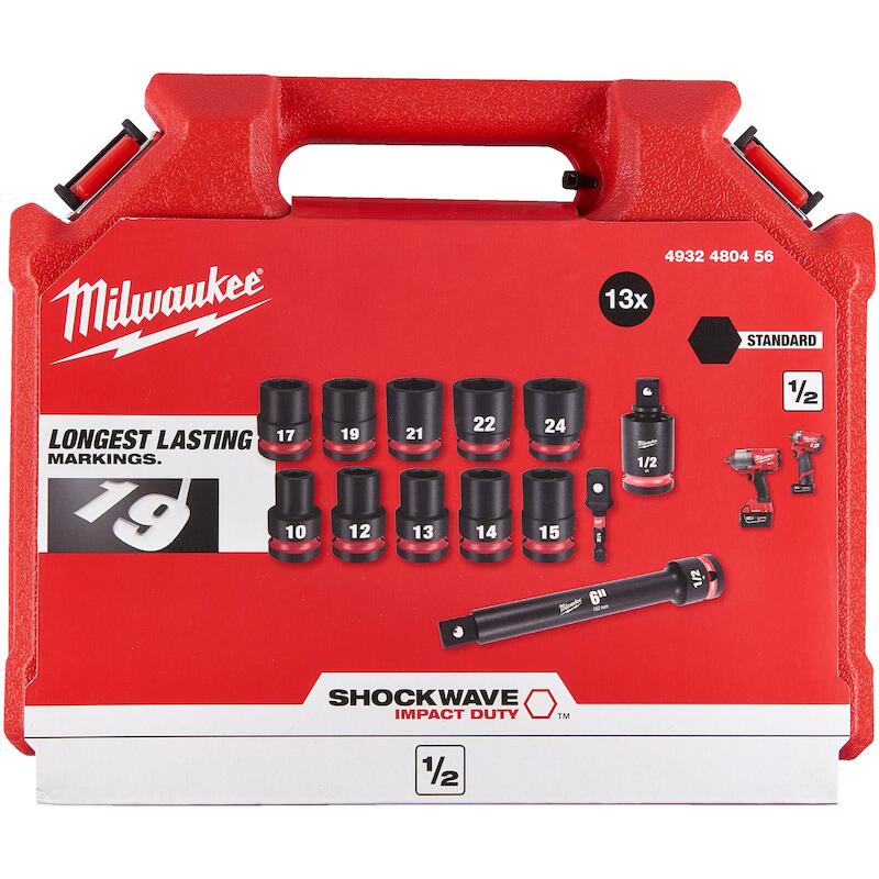DOUILLES IMPACT 1/2" COURT  4932480454 (13PC)MILWA