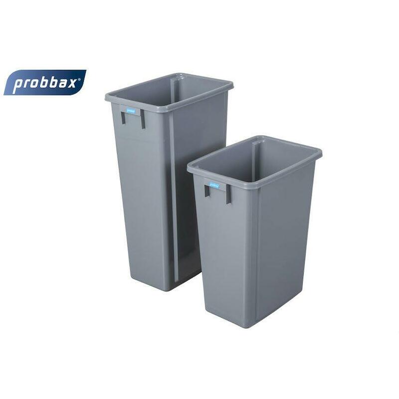 POUBELLE 60L GRIJS          320X460X580MM PLASTIBA
