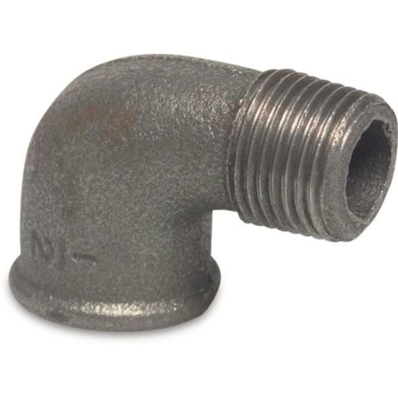 BOCHT 90° GIETIJZER ZWART   FIG.92  1"M/V