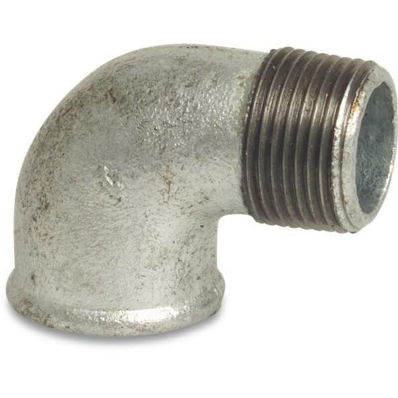 BOCHT 90° GIETIJZER ZN      FIG.92  1/2"M/V