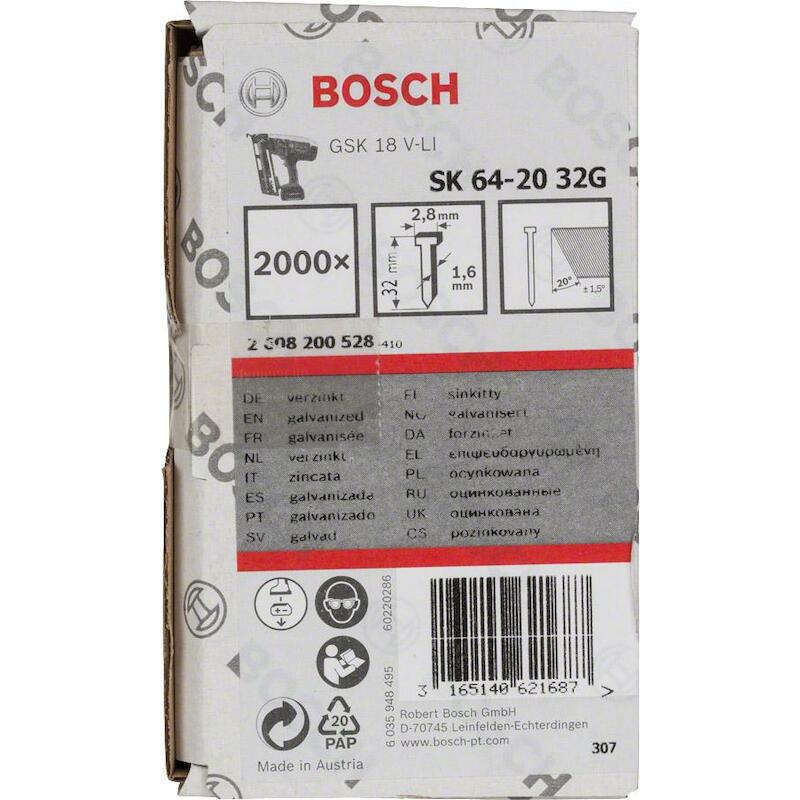 POINT.TÊTE FR.SK64-20G 32MM 2608200528(2000PC)BOSC