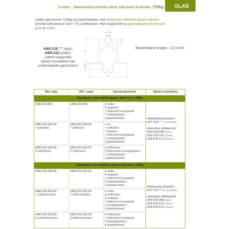 GARNITUUR LATENT 120KG GLAS AM0.230.020.05 1SOFTCL