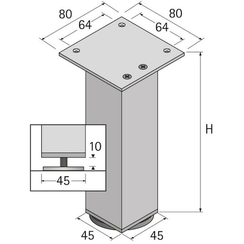 LANO SQ 46 100MM ZILVERKLEURIG GEËLOX HETT-9119543