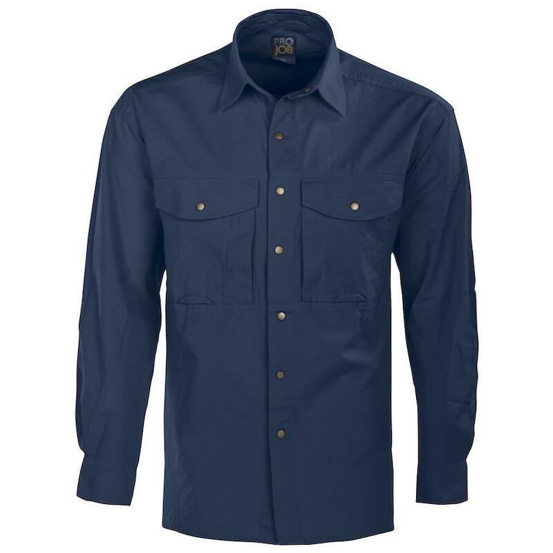CHEMISE MANCHE LONGUE COTON 5210 MARINE  XS PROJOB