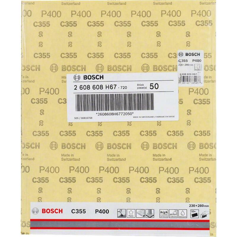 PAPIER ABRASIF 230X280MM    2608608H67  P400 BOSCH