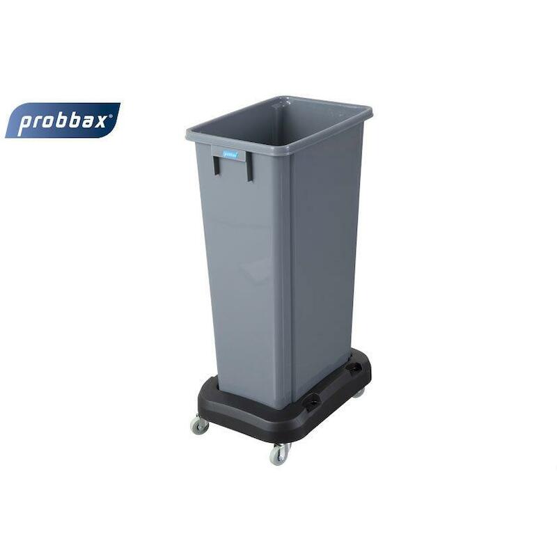 POUBELLE 80L GRIS           320X460X762MM  PLASTIB