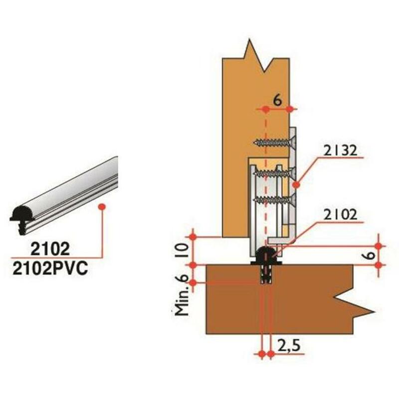 ONDERRAIL SCHUIFDEUR T  F1  ALUMINIUM L=6M  VILLES