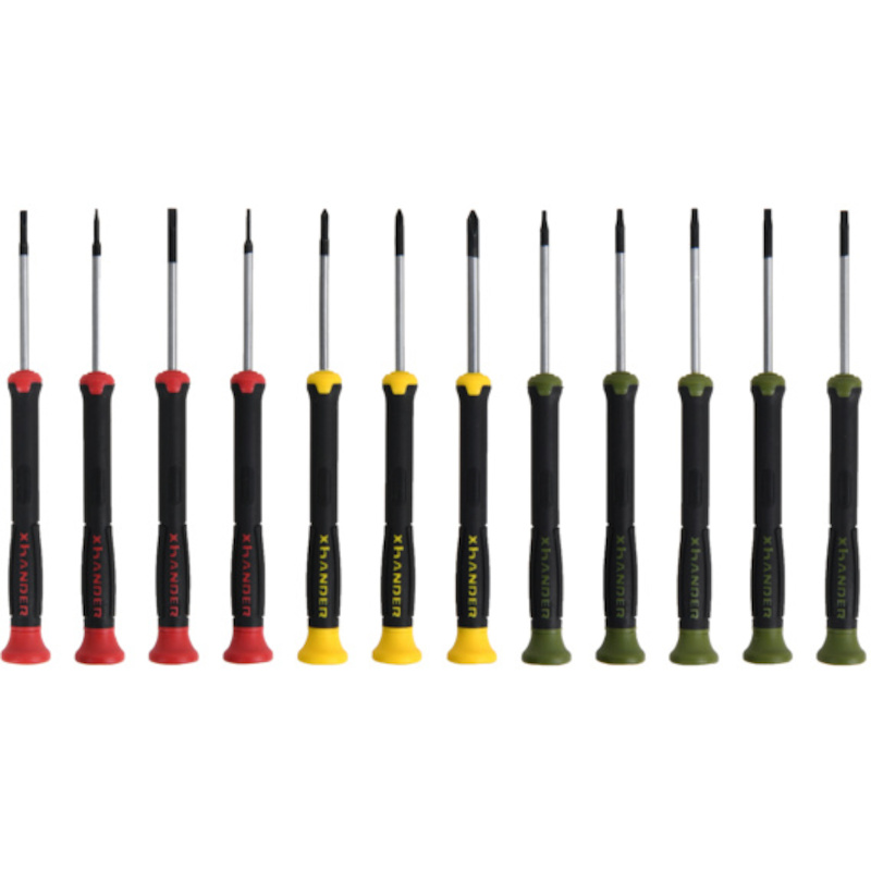 Xhander - Micro-precision screwdriver set - Slotted/Phillips/Torx - 12-piece - In pouch - 08153770