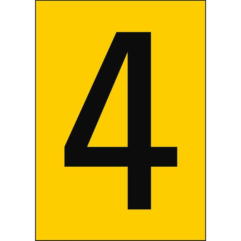 CIJFER - BRADY 911532 - '4' ZWART OP GEEL 210X297MM (1 EA)