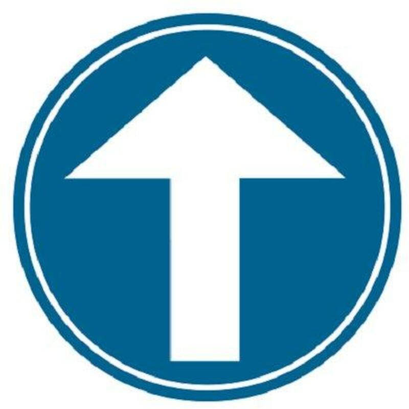 VERKEERSBORD - D1A - T250 GEBOD D1A VERPLICHTING DE DOOR DE PIJL AANGEDUIDE RICHTING