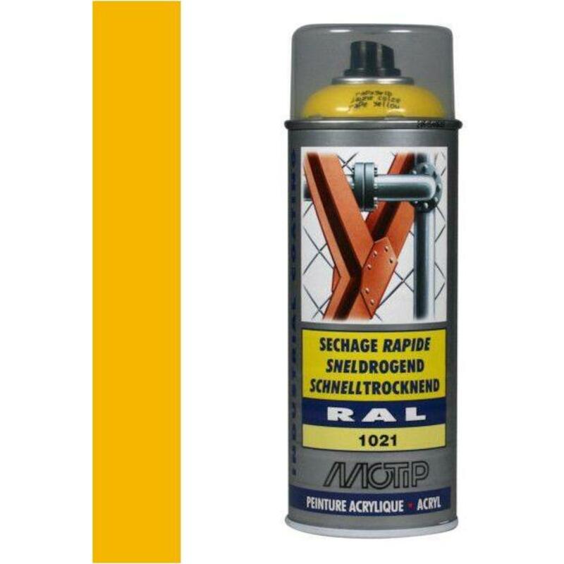 Motip - Acrylic spray paint - Industrial - ral 1021 - Colza yellow - High gloss - 400 ml - 07074 - 12010118