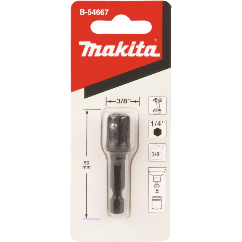 DOPADAPTER MET VIERKANTE STIFT, 50 MM, 3/8" - 1/4" - B-54667 - MAKITA