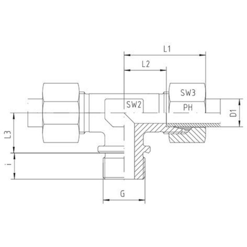 T-INSCHROEFKOPPELING        TE-L-42-R 1 1/2"-Z  PH