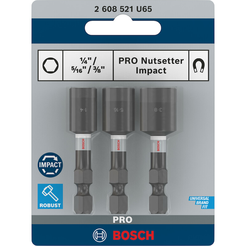 DOPSLEUTELSET PRO IMP. 1/4" 2608521U65 (4ST) BOSCH