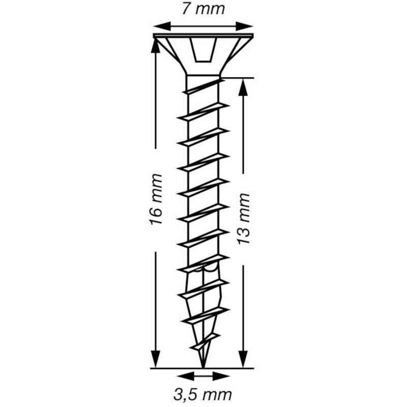 VIS À BOIS AGGLOMÉRÉ PZ2 VD SPAX S - 3,5X16 - ZN