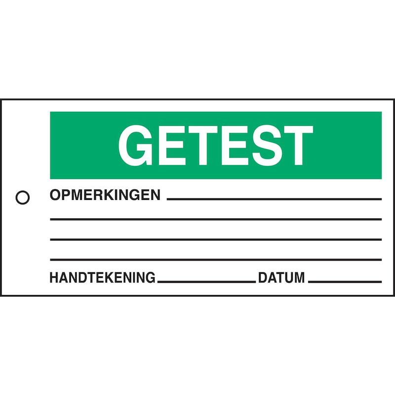ETIKET 230615 TAG-GETEST-150*75 BRADY       (10ST)