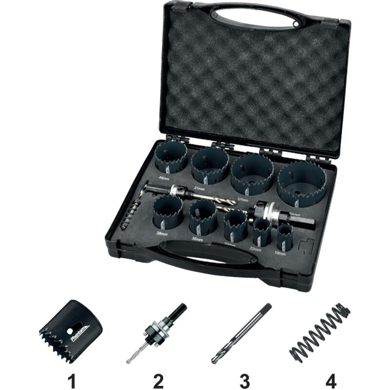 JEU DE SCIES CLOCHES HSS-CO 8% BI-MÉTAL 16, 19, 22, 25, 29, 32, 35, 38, 44, 51, 64, 76 MM - 691111200 - PHANTOM
