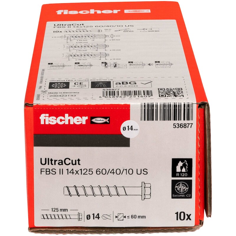 FISCHER FBS II 14X125 60/40/10 US BETONSCHROEF FBS
