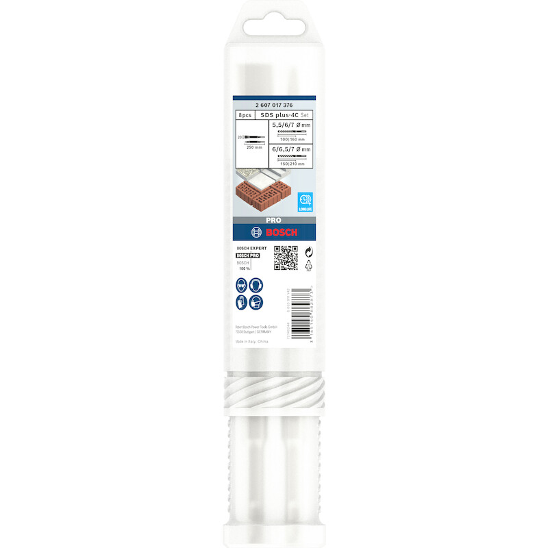BOOR-/BEITELSET SDS+ 4C     2607017376 (8ST) BOSCH