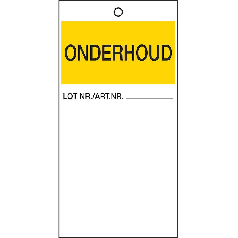 ETIKET - BRADY 230488 - ONDERHOUD ZWART EN GEEL OPWIT 75 MM X 150 MM (10 EA)