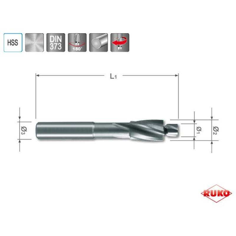 KOPVERZINKFREES - RUKO 102409 - DIN 373 HSS MIDI M4-8-4,5-5,0-71 MM