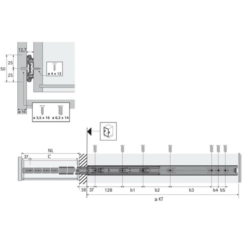 UITREKB.GELEID.KA 4932 INB.12,7-250MM   HETT-41356