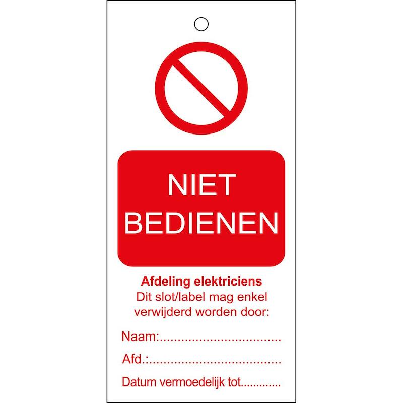 ETIKET 225228 TAG-NIET BDN. ELEKTR.-110*50  (10ST)