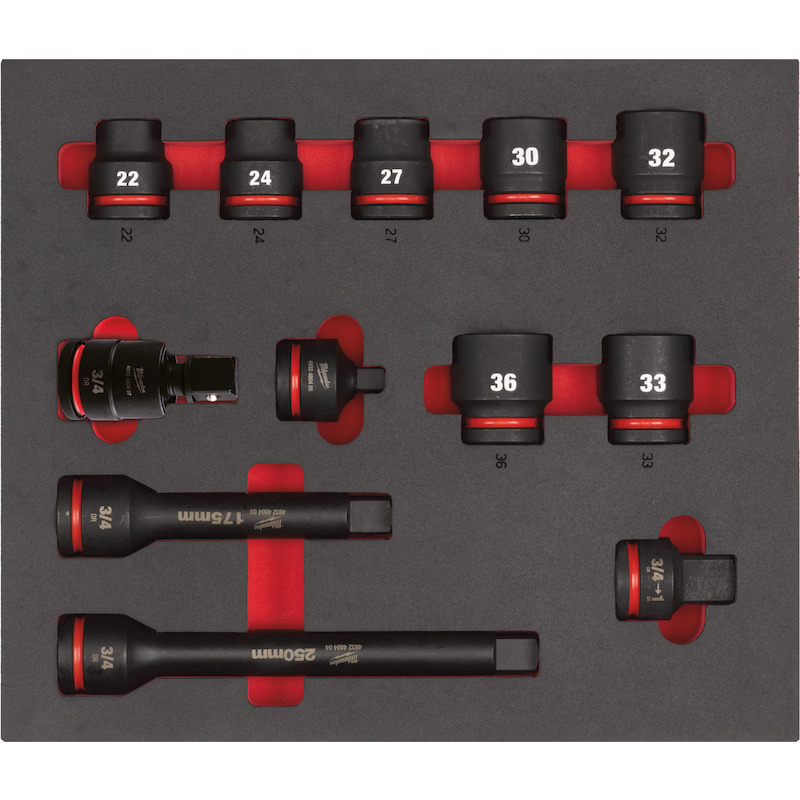 SLAGDOPPENSET 3/4" IN FOAM  4932493396 (11ST)MILWA