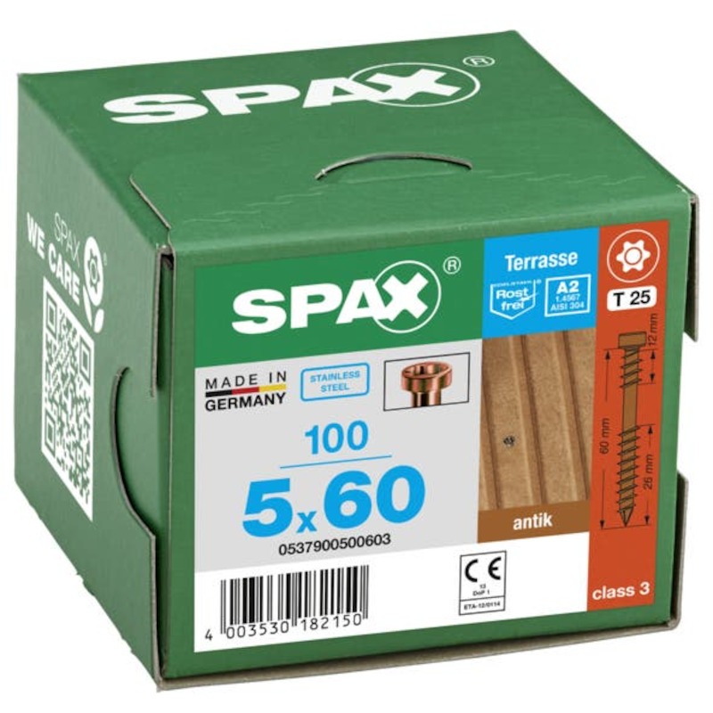 SPAANDERPLAATSCHROEF - SPAX T-STAR PLUS - CILINDERT25 GEDEELTELIJKE DRAAD 5,5X60 MM (100 EA)