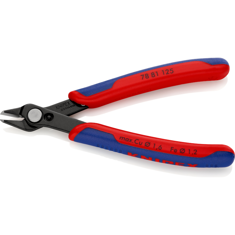 Knipex - Elektronica-zijkniptang - 78 81 125 - Electronic Super Knips - Gebruneerd - Meercomponentengreep - 125 mm - 02301806