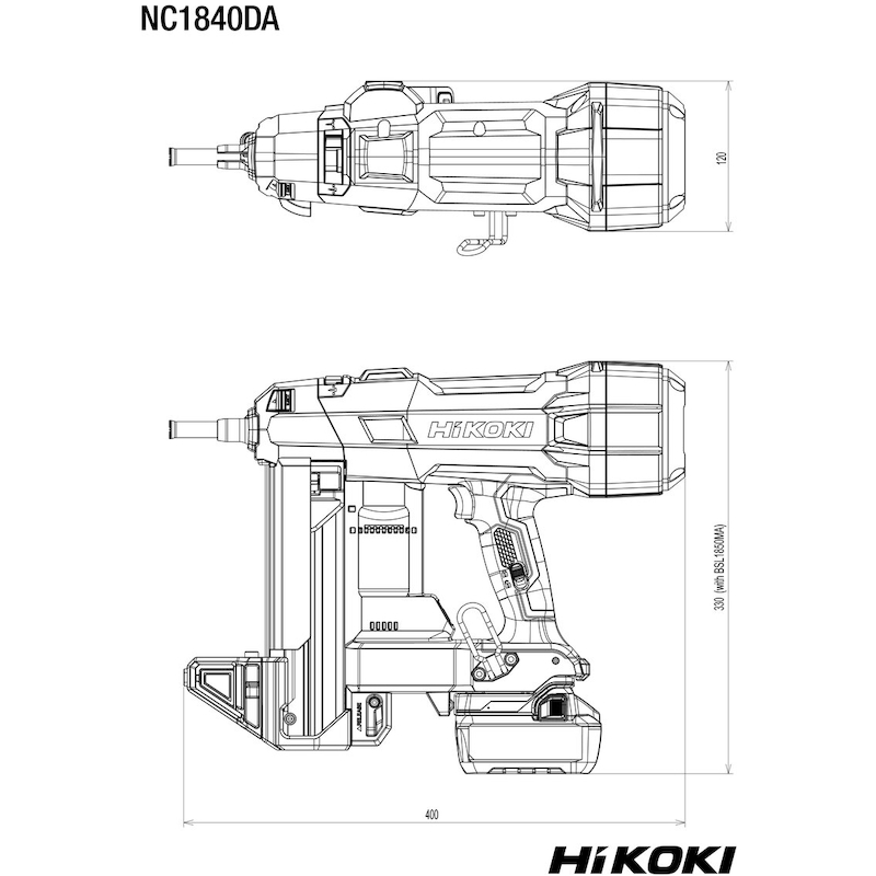 ACCUNAGELPISTOOL 18V/2X5AH  NC1840DA        HIKOKI