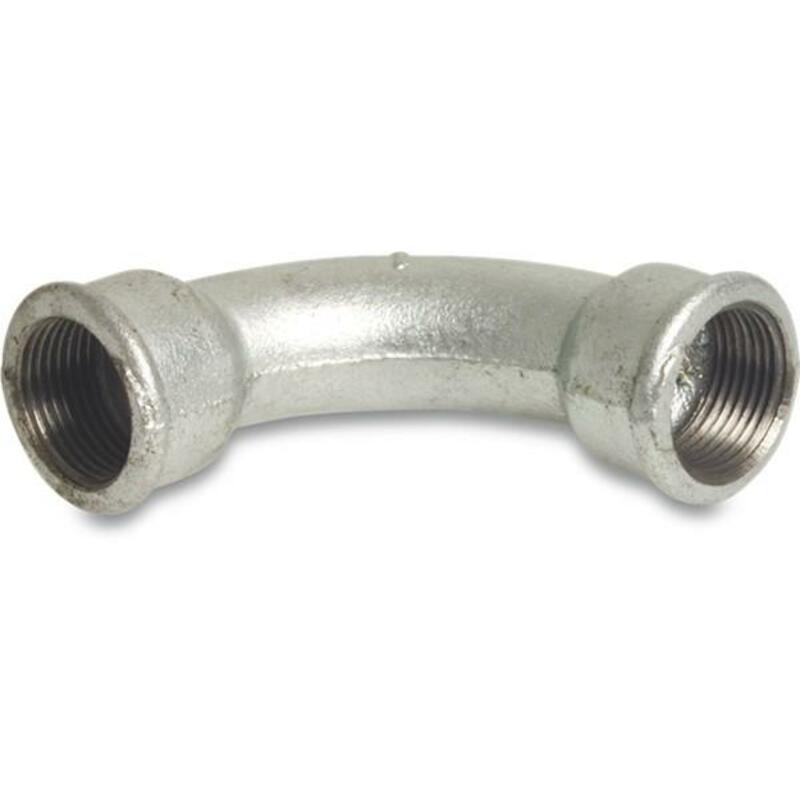 BOCHT 90°LANG GIETIJZER ZN  FIG.2  1/2"V