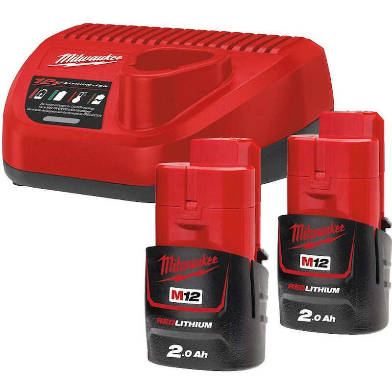 JEU D'ACCUS 12V/2X2AH+CHARG.M12 NRG-202  MILWAUKEE