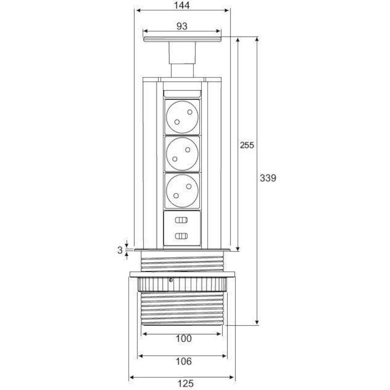 PRISE 3X + USB CONNECTION   EXIT POWER TOWER   BMB