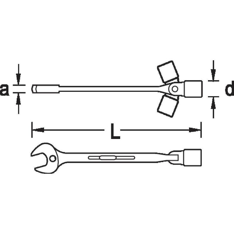 STEEKDOPSLEUTEL+KNIEGEWR.   534 10 (L=179)  GEDORE