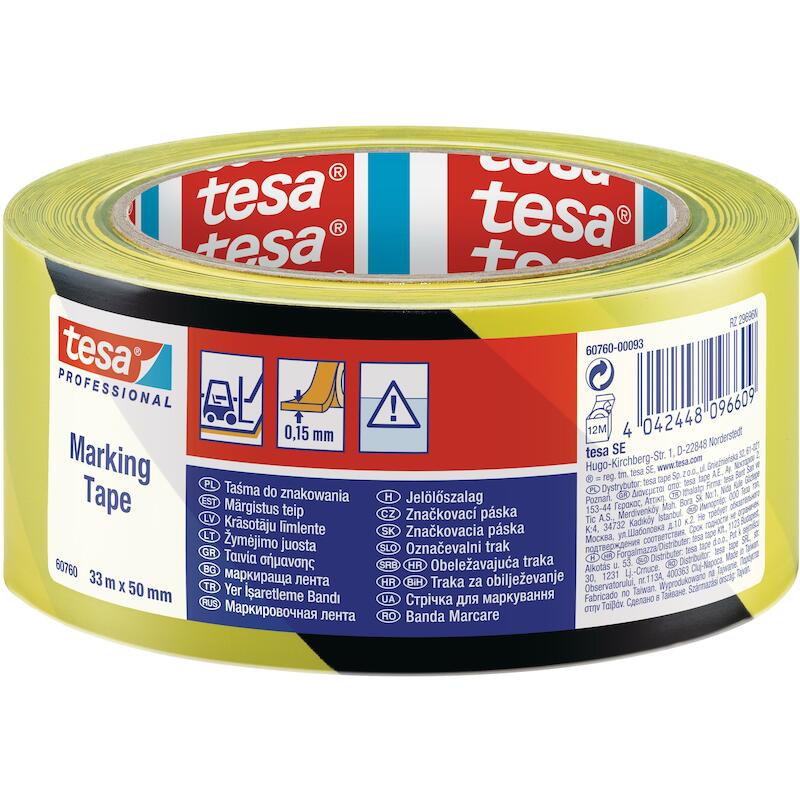 RUBAN SIGN.HAZARD WAR.JAU/N.60760  50MM X 33M TESA