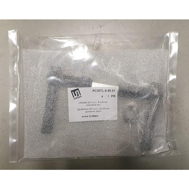 DEURKRUK 207 (L+L)8X40MM    PC207 - ZWART   RUTTEN