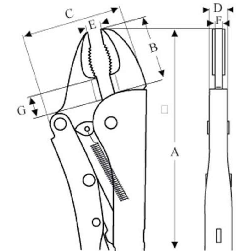 GRIPTANG MET KNIPPER        2951 250MM       BAHCO