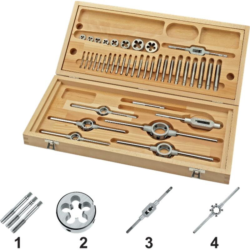 ECO PRO SET DRAADSNIJDEN IN HOUTEN CASSETTE BSP 1/8 - 1" - 291200006 - INTERNATIONAL TOOLS