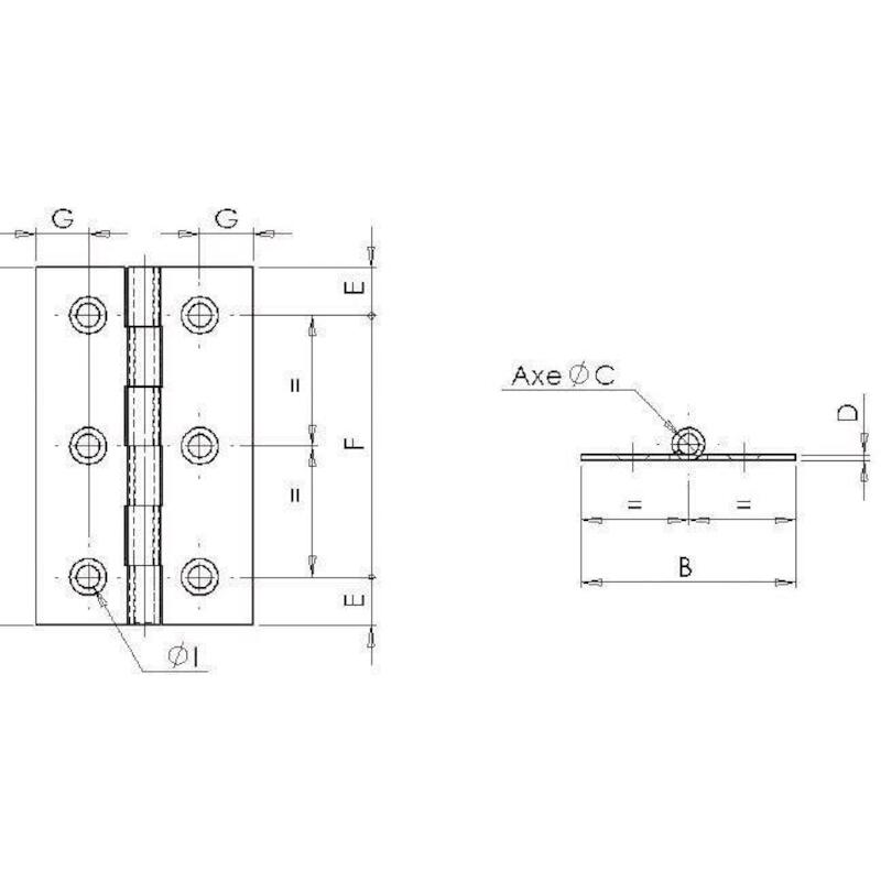 SCHARNIER INOX  70X40       1001             MONIN
