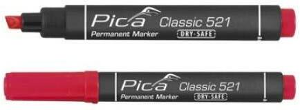 MARQUEUR PERMANENT ROUGE    521/40 POINTE OBL.PICA