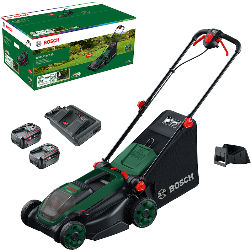 ACCUGRASMAAIER 36V/2X4AH    ROTAK 18V2-38    BOSCH