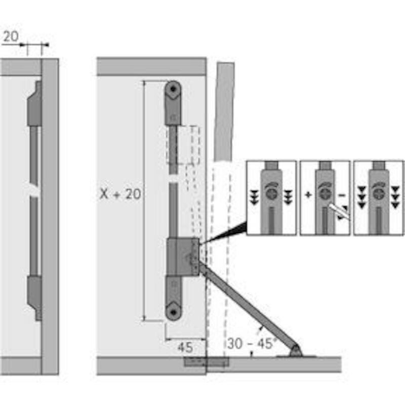 HETTICH 020867 KLASSIK REMKLEPHOUDER 465-560