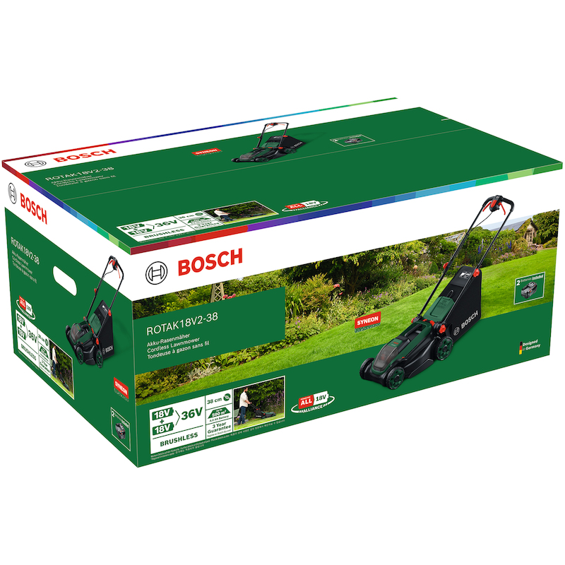 ACCUGRASMAAIER 36V/2X4AH    ROTAK 18V2-38    BOSCH