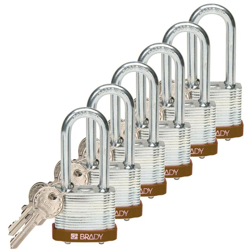 STEEL PADLOCK 44MM SHA KD BROWN/6    BRADY   6ST