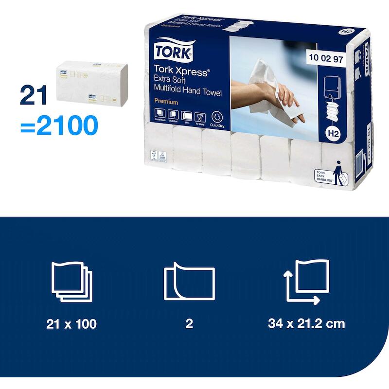 PAPIER 2 LAAGS - TORK 100297 - ( 34 CM)