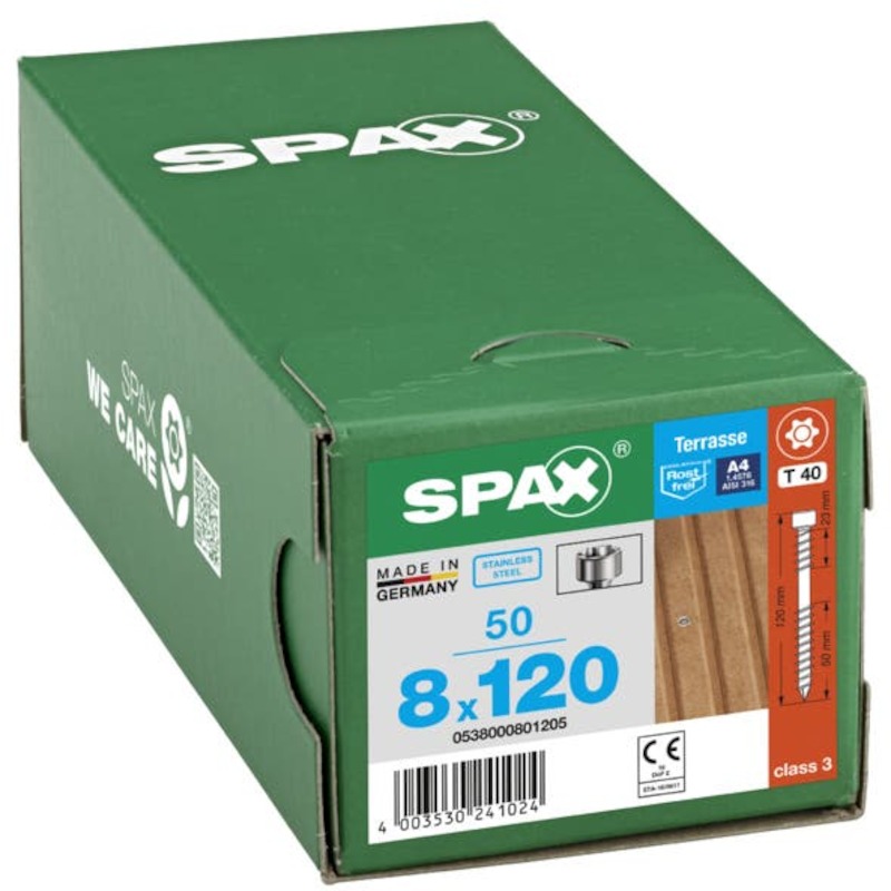 SPAANDERPLAATSCHROEF - SPAX T-STAR PLUS - CILINDERT40 GEDEELTELIJKE DRAAD 8X120 MM (50 EA)