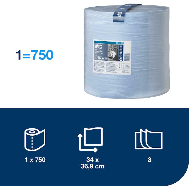 PAPIER INDUSTRIAL HD ROLL   130080-750ST-3L.  TORK