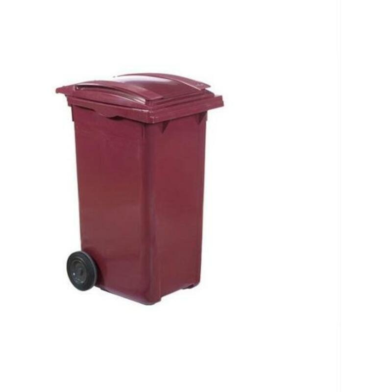 POUBELLE 80L.ROUGE          525X450X940MM  PLASTIB