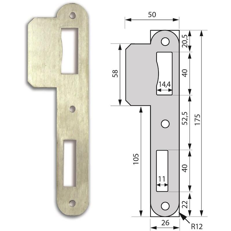 GÂCHE RÉV.ARR.INOX          PA052-27         LITTO
